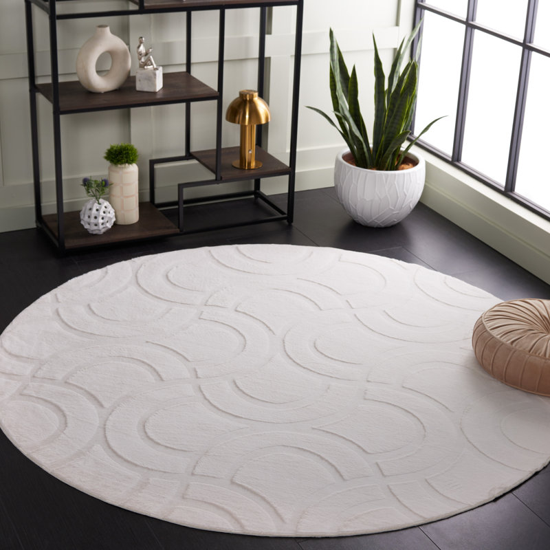 Zaniya Performance Machine Washable Geometric Rug, Round 6'