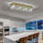 40" Gold Rectangular Flush Mount Crystal Ceiling Light, 8-Light K9 Crystal Chandelier For Dining Room, Living Room, Kitchen, Modern Luxury Lighting Fixture, E12 Base (Bulbs Not Included)