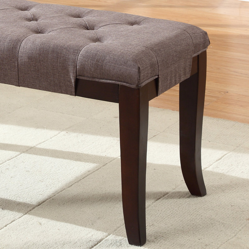 Tufted Bench, Fabric, Brown