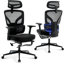 Ergonomic Office Chair, Desk Chair with 3D Lumbar Support, Adjustable Armrests, Headrest & Scratch-Free Wheels, Computer Chair with 140 kg Weight Capacity, Comfortable Swivel Chair for Office