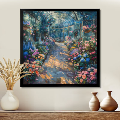 Jardin rose et vert Eden Greenhouse I - Art mural