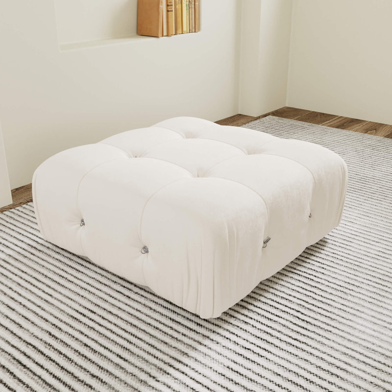 Canapé modulaire rembourré 2 places avec repose-pieds, velours moelleux, dossier détachable et accoudoirs Mario Bellini