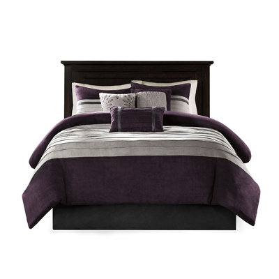 Édredon en faux suède mauve - très grand et tendance 7 pièces mauve