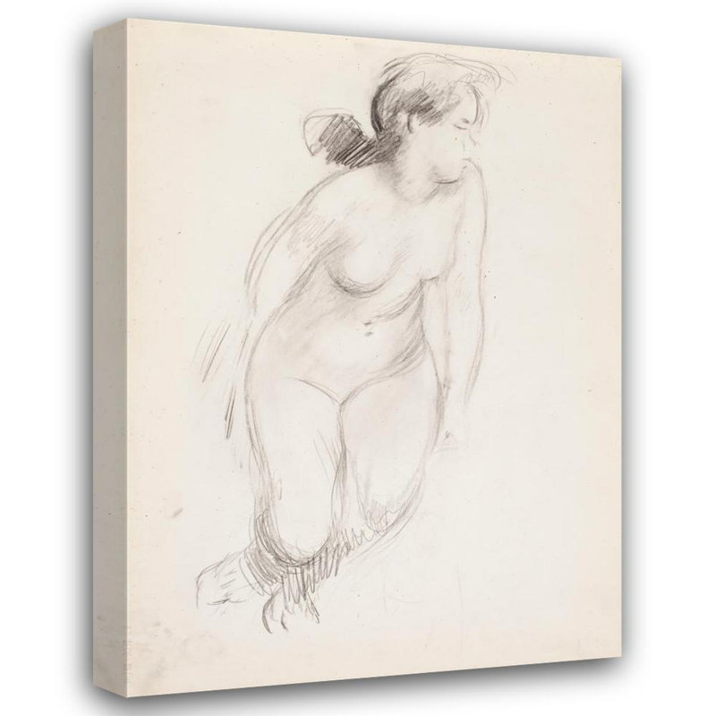 "Femme assise nue" par Magnus Enckell - Toile tendue avec châssis, H 18 po x l 14 po
