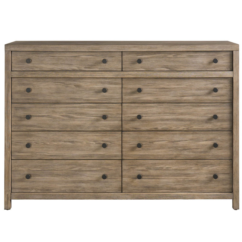 Commode à 10 tiroirs l 68 po Baxley, Brun