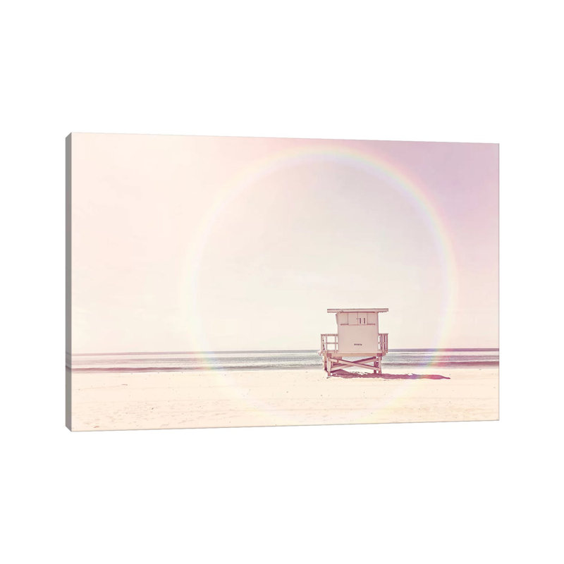 Beach Hut 1 Piece Wrapped Canvas Wall Art, 20.32 cm H x 30.48 cm W
