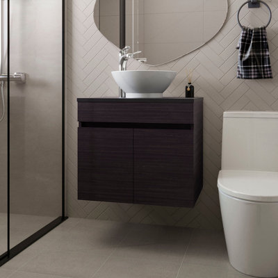 Meuble-lavabo avec 2 portes Wengue