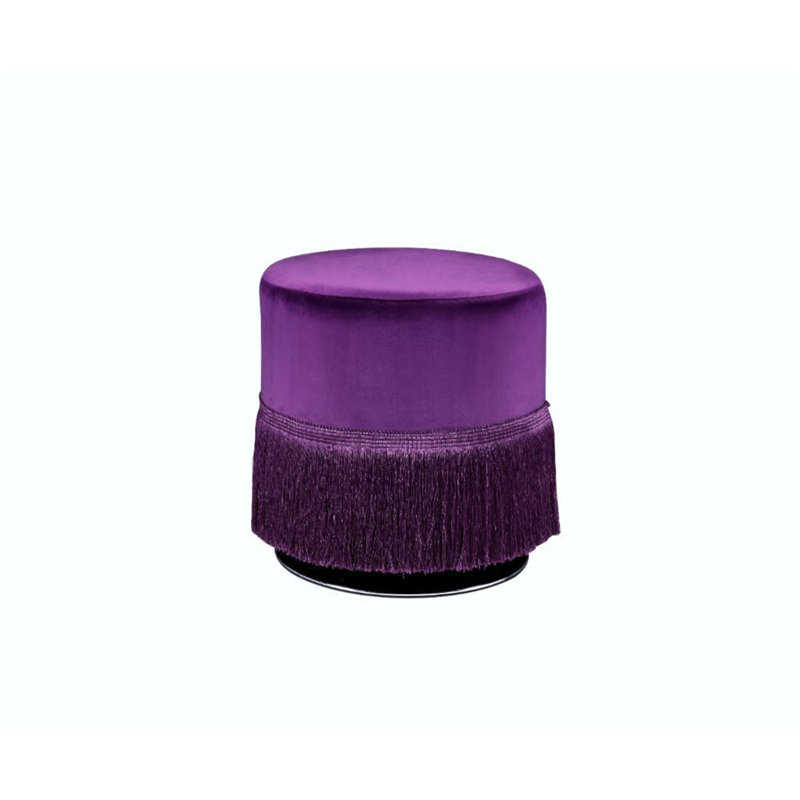 Charming Ottoman With Stylish Silhouette And Versatile Functionality, Purple