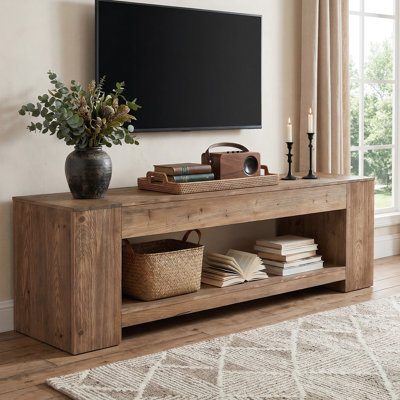 63" Solid Wood TV Stand For Tvs Up To 75 Inch