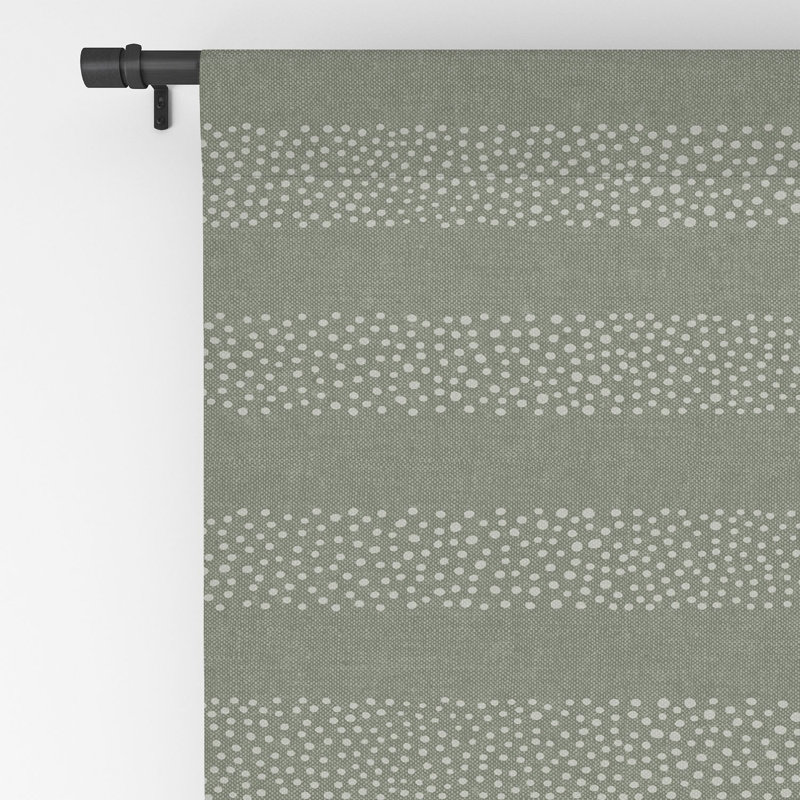 Temuri Little Arrow Design Co Stippled Stripes Sage 1pc Blackout Window Curtain Panel, 50" W x 63" L