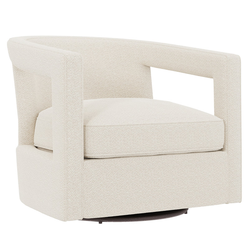 Alana Upholstered Swivel Barrel Chair, Cream Chenille 1345-002