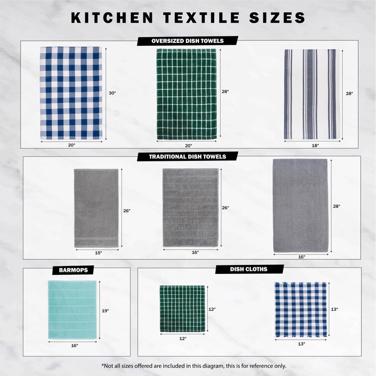 Set of 3 Kitchen Dish Towels, Tea Towels 18x28, Washable Drying