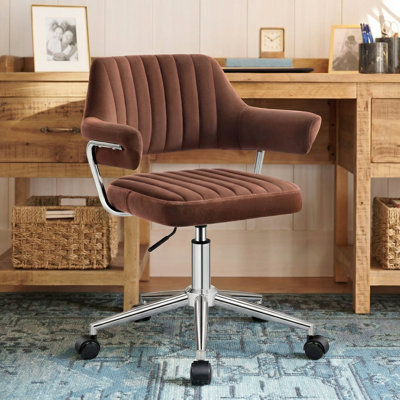 Chandler Velvet Upholstered Easy 3-Step Installation Desk Office Chair for home office