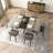 55.11'' -70.86"Retro Rectangular Stretch Dining Table,Black Fine Sand Cross Iron Foot Base Dining Table, With Storage Box.-657429061