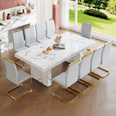 Wooden Dining Table Set for 10