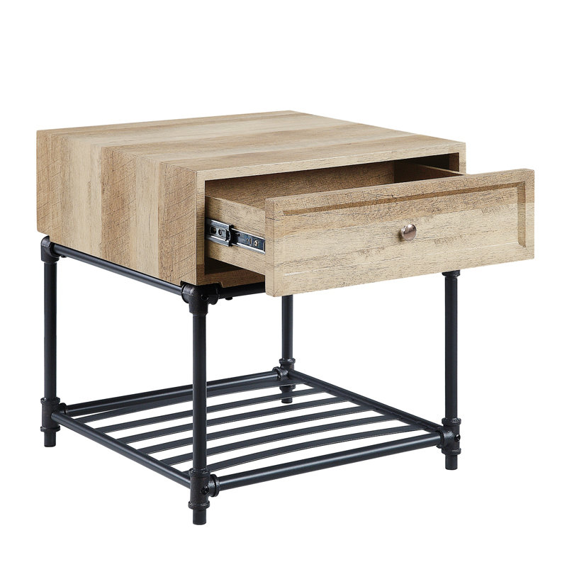Table de bout carrée 1 tiroir Brantley