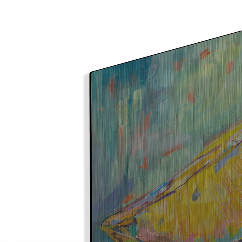 Art mural en métal luxueux «Lemon Wedge» par Jeanette Vertentes, 24 po x 24 po, H 24 po x l 24 po