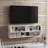 Modern White TV Stand with Wall-Mounting Option, 48.8 x 17.3 x 10.6 inches | 100% Melamine Coated Particle Board, Thickness: 0.7 inches | Multiple Shelves for Storage, Stylish & Functional Design for Living Room or Bedroom