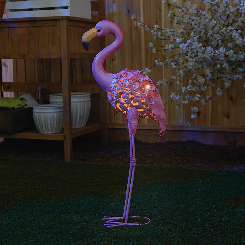STATUE SOLAIRE EN MÉTAL SOLAIRE FLAMINGO