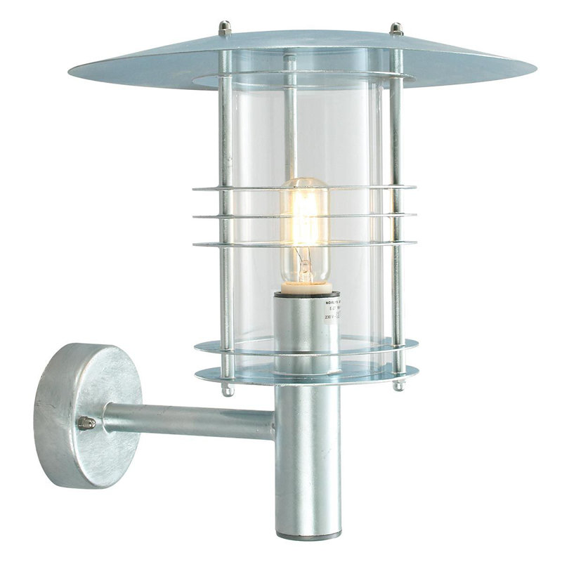 Outdoor Armed Sconce, Galvanished, 38cm H x 35cm W x 28.5cm D