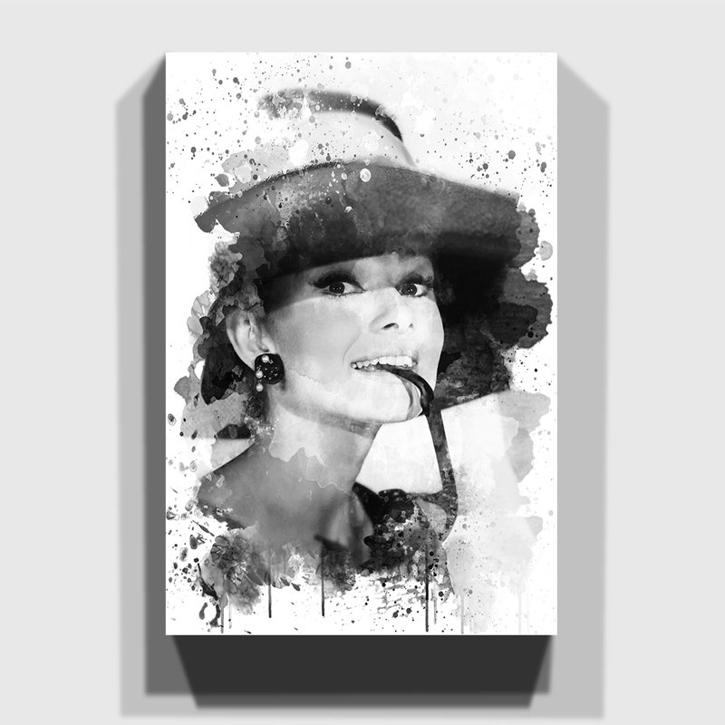 Audrey Hepburn - Wall Art, 50cm H x 35cm W, Wrapped Canvas