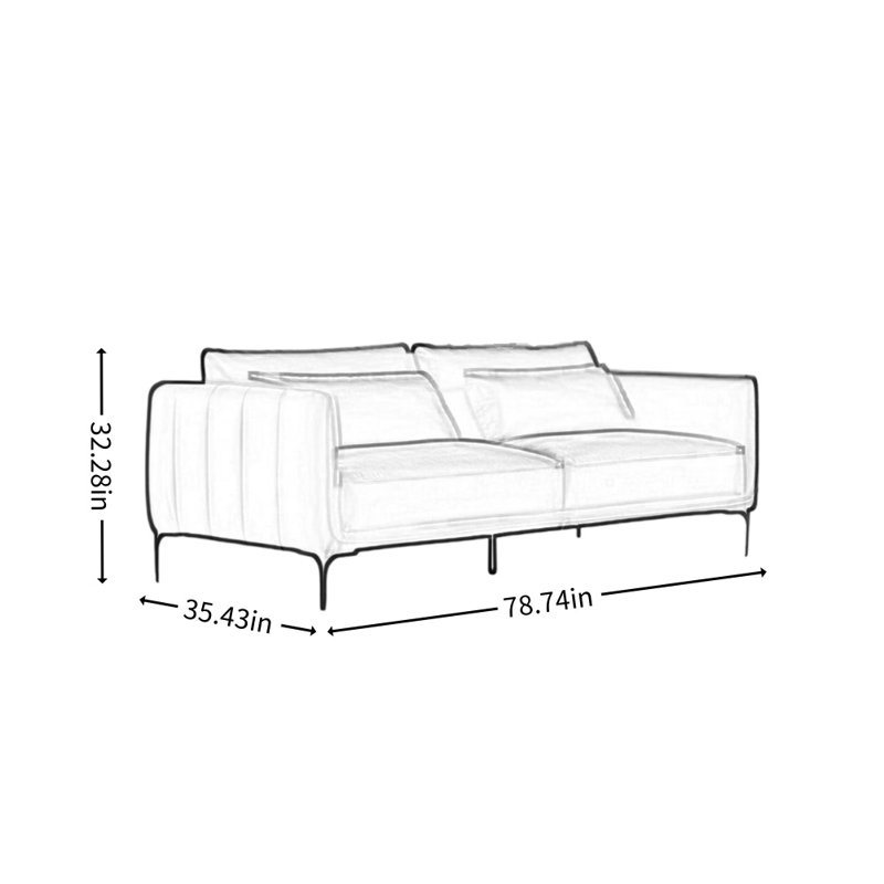 Retro Luxury Straight Sofa, White