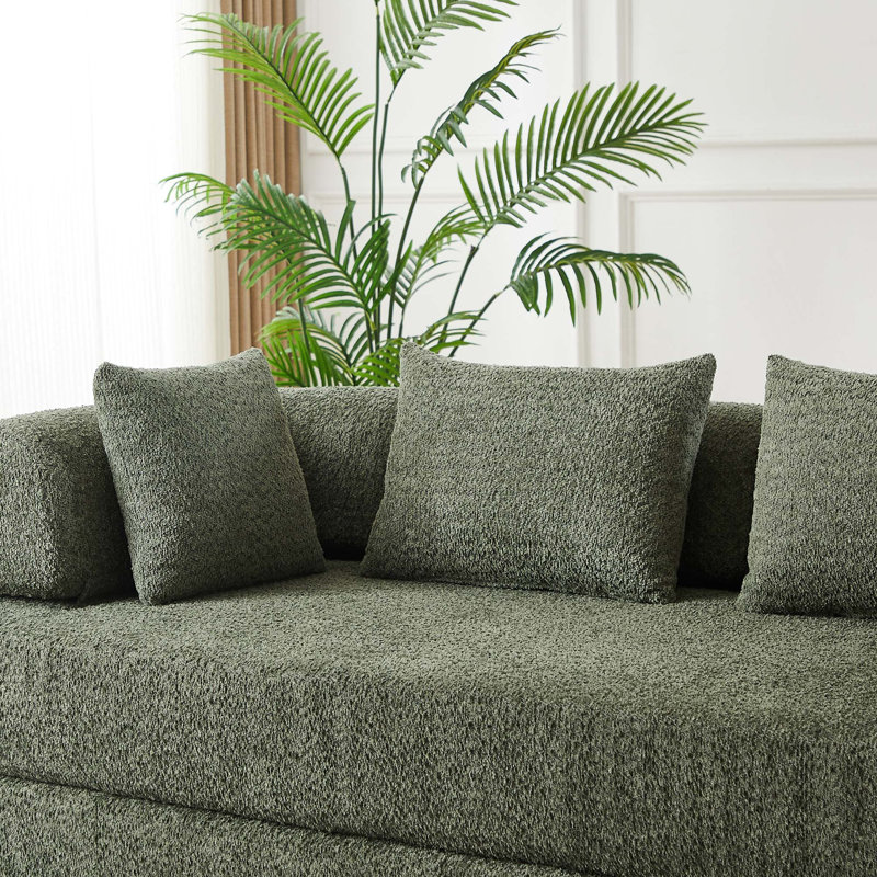 Canapé convertible en chenille avec design modulaire à monter soi-même, aucun assemblage requis