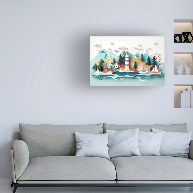 Impression sur papier «Coastal Scene 1 on Canvas» par Ray Heere, H 12 po x l 19 po x P 2 po