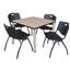 Plateau de table Kee Square, 4 chaises empilables-614626945-614626948-614626951