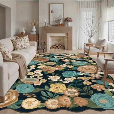 Tapis noir Lorena