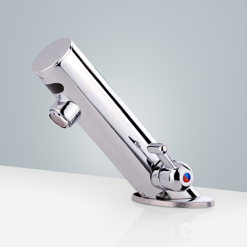 Robinet sans contact avec capteur de température Leo Commercial Chrome