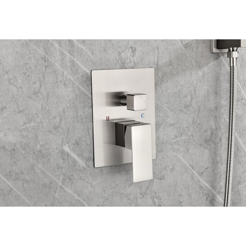 12" Shower Head: Ceiling Mount, Brass, Enjoy A Relaxing Moment Mounted Rain Shower: Indulge In Luxurious,  Brushed Nickel 