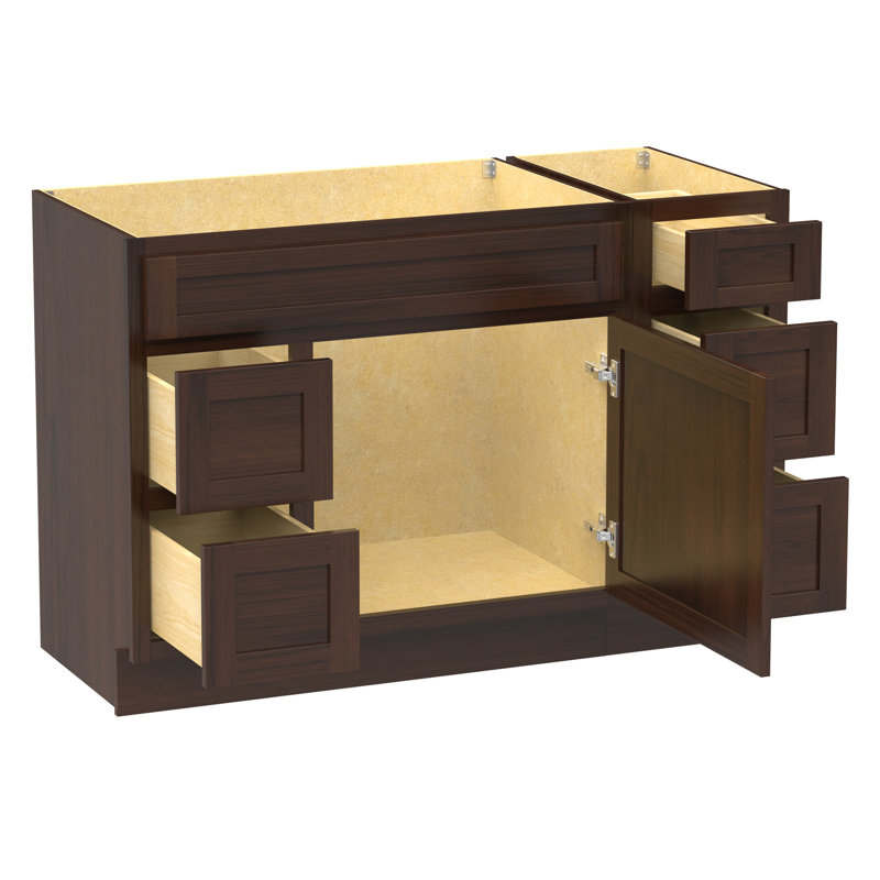 Base de meuble-lavabo simple 48 po seulement, Brun