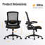 Chaise de bureau en maille Harvin-89360658-95991674