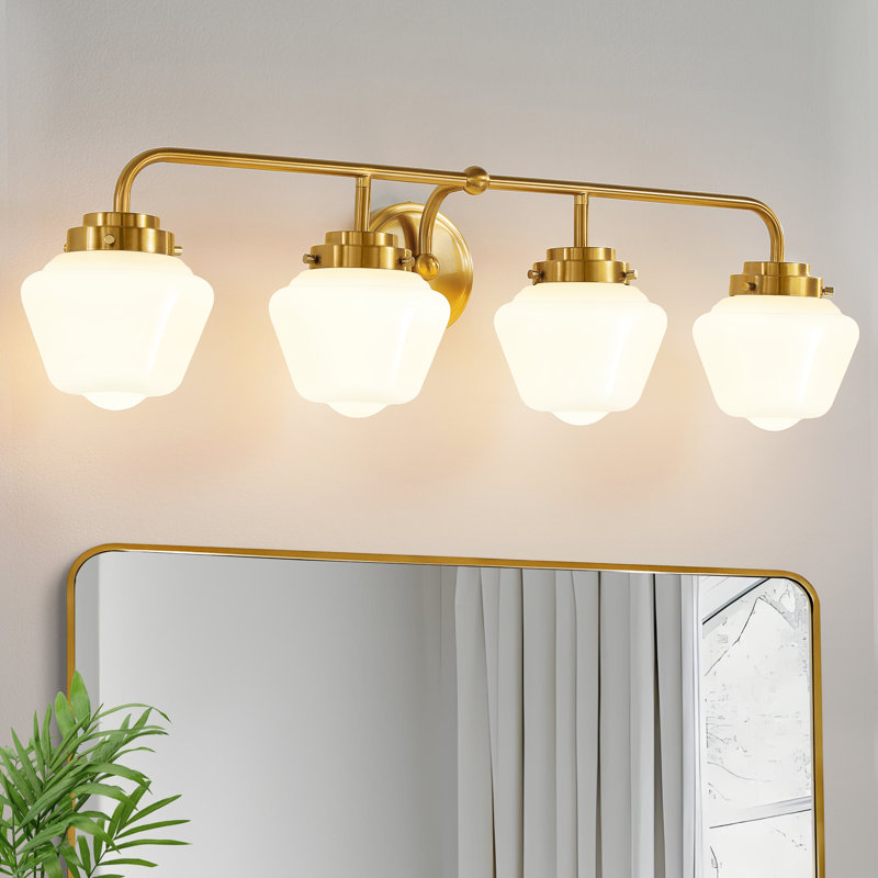 4 - Light Dimmable Vanity Light, Brushed Gold