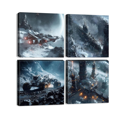 4 Piece Wrapped Canvas Wall Art