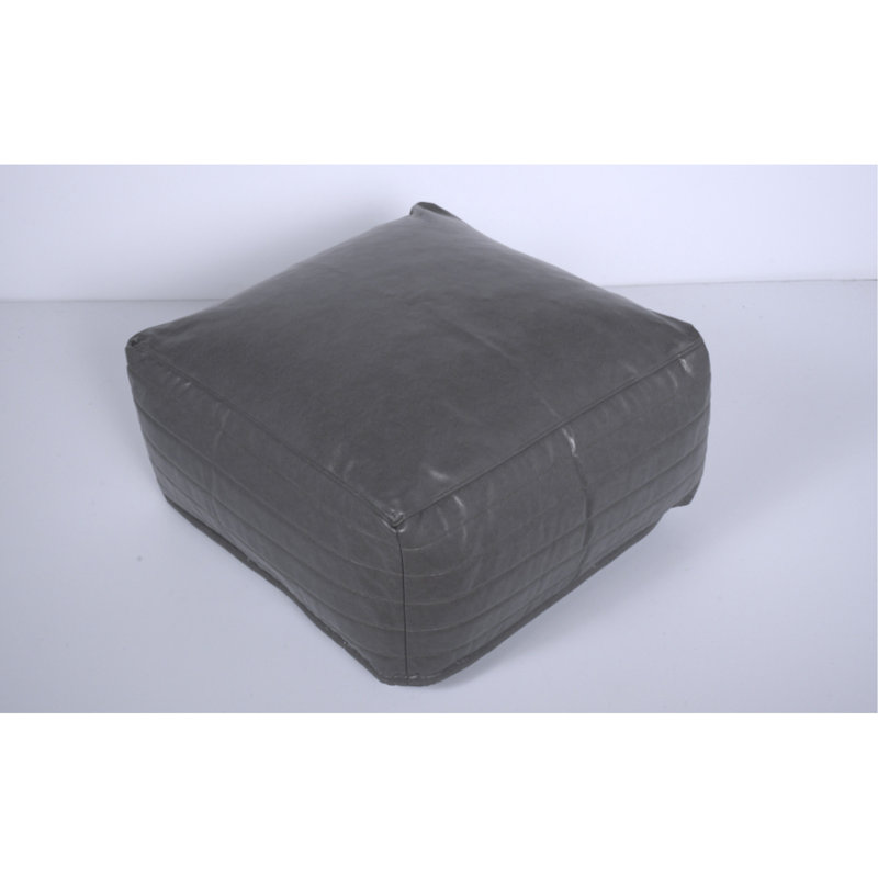 Repose-pieds rectangulaire en similicuir, Similicuir gris