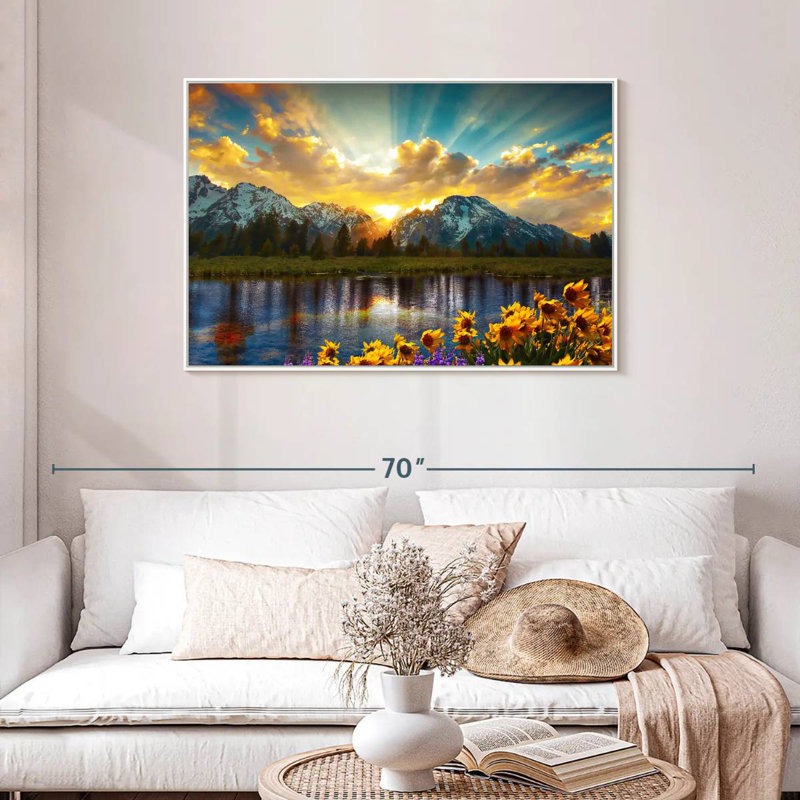 Grand Teton, Cadre flottant blanc, 43 po x 29 po