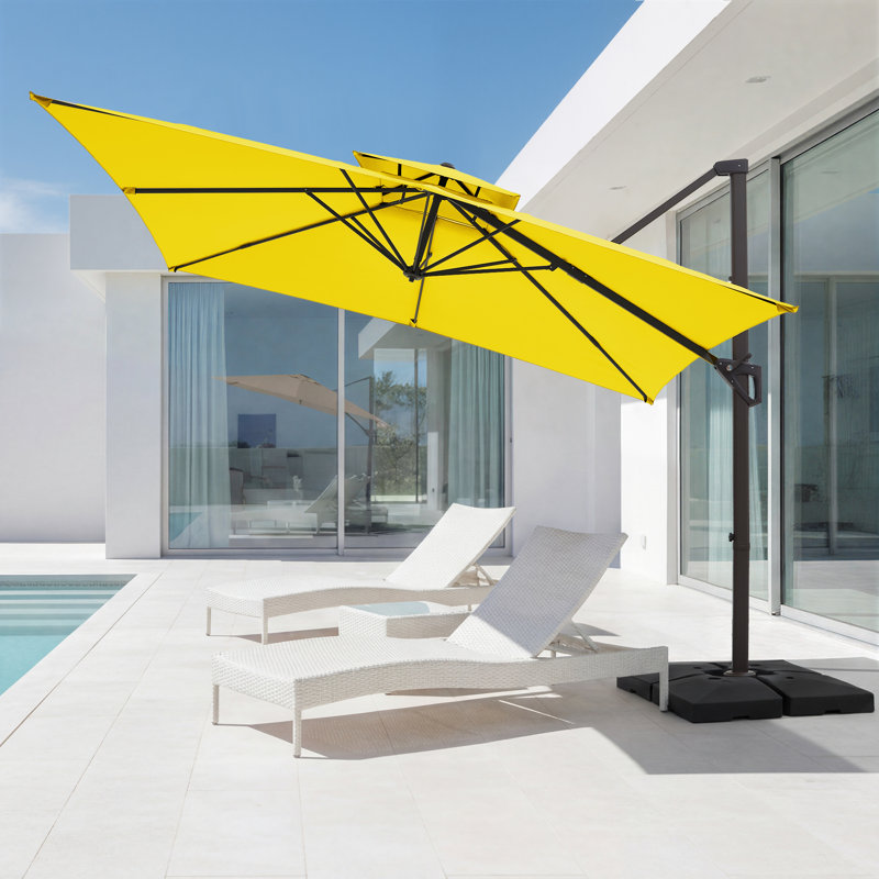 Parasol en porte-à-faux Pulk, Jaune, L 120 po x P 120 po