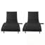 Ensemble de 2 chaises longues en osier de patio avec roulettes et table d'appoint-390497458