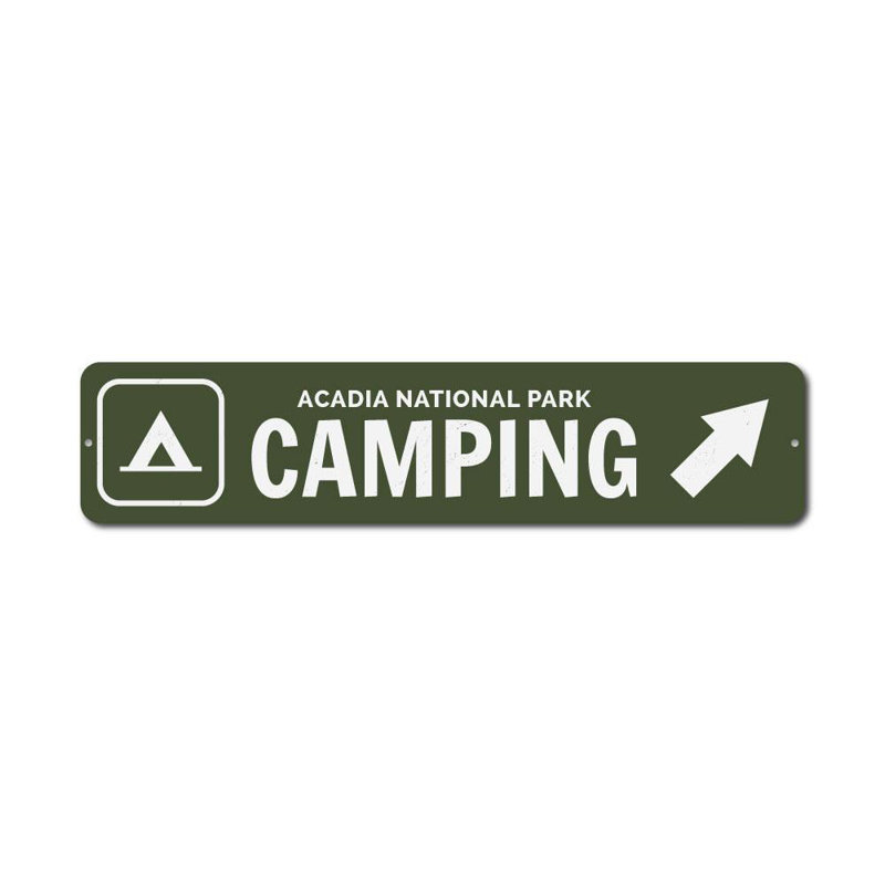 Panneau de camping personnalisé en aluminium, H 4 po x l 18 po x P 0,04 po