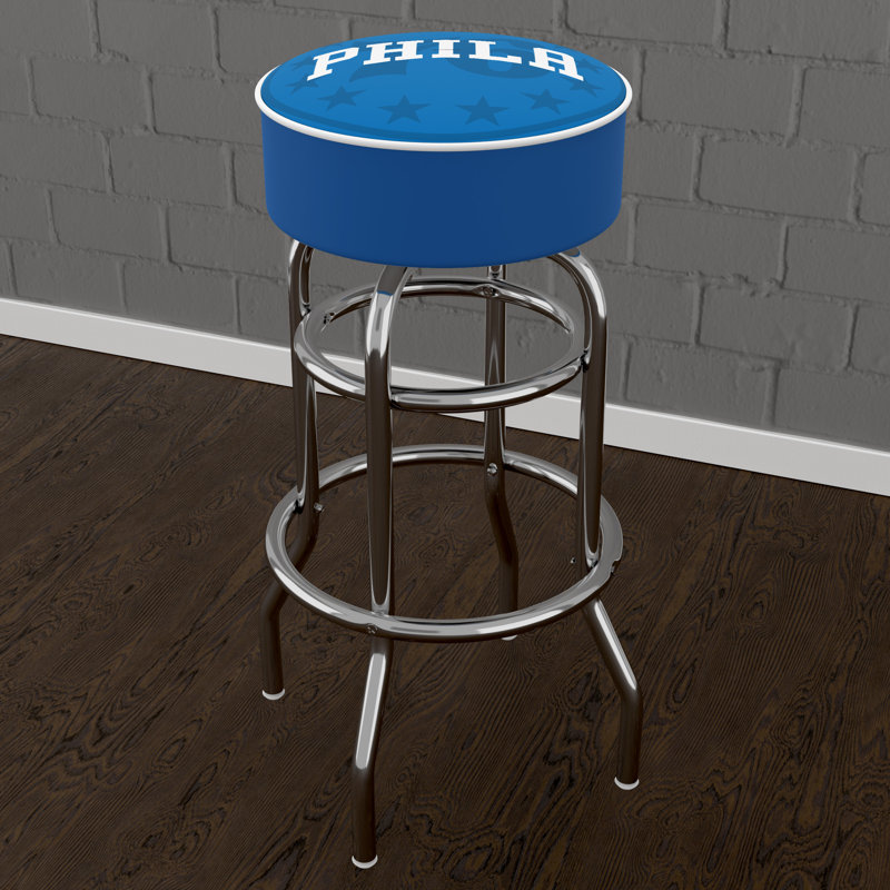 Swivel Upholstered Counter Stool with Metal Frame
