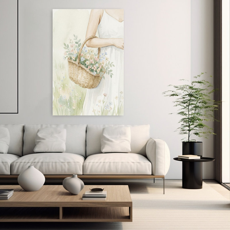 Panier de fleurs sauvages, H 60 po x l 40 po