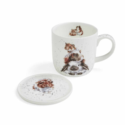 Classic Wrendale Designs  Piggy Mug & Coaster Set