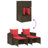 5 Piece Patio Sofa Set With Cushions Stackable Poly Rattan-786408621