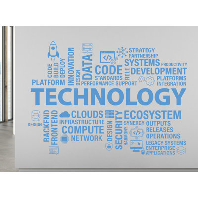 Technology Wall Decal, Circuit Board Wall Vinyl, Office Wall Decor, Business Software Wall Sticker, Computer It Decor Office 1185RS