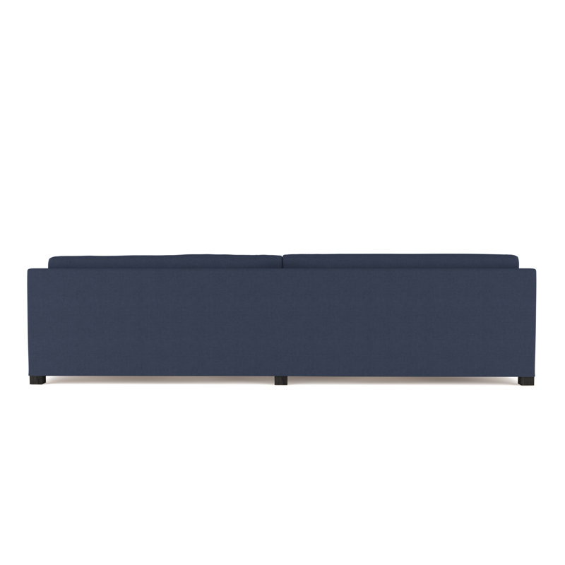 Madison Upholstered 72'' Sofa, Box Weave Linen Blue Print, 33" H x 72" W x 41" D, Weathered