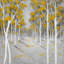 Toile avec cadre jaune forêt de bouleau jaune | Décoration contemporaine