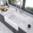 Small Farmhouse Sink -24 Inch Kitchen Sink White Apron-Front Ceramic Single Bowl Small Reversible Farm Sink Laundry Room Sink