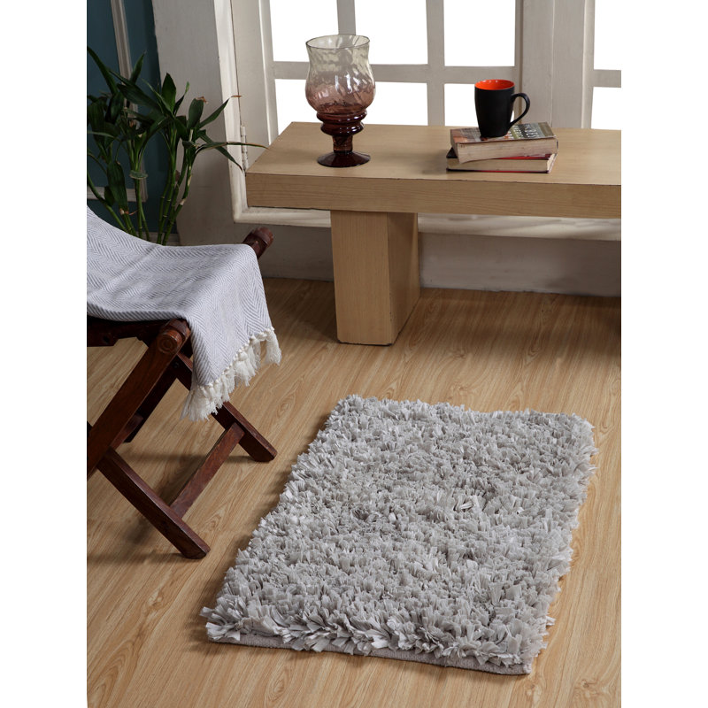 Annalease Cotton Blend Non-Slip Bath Rug, Sage